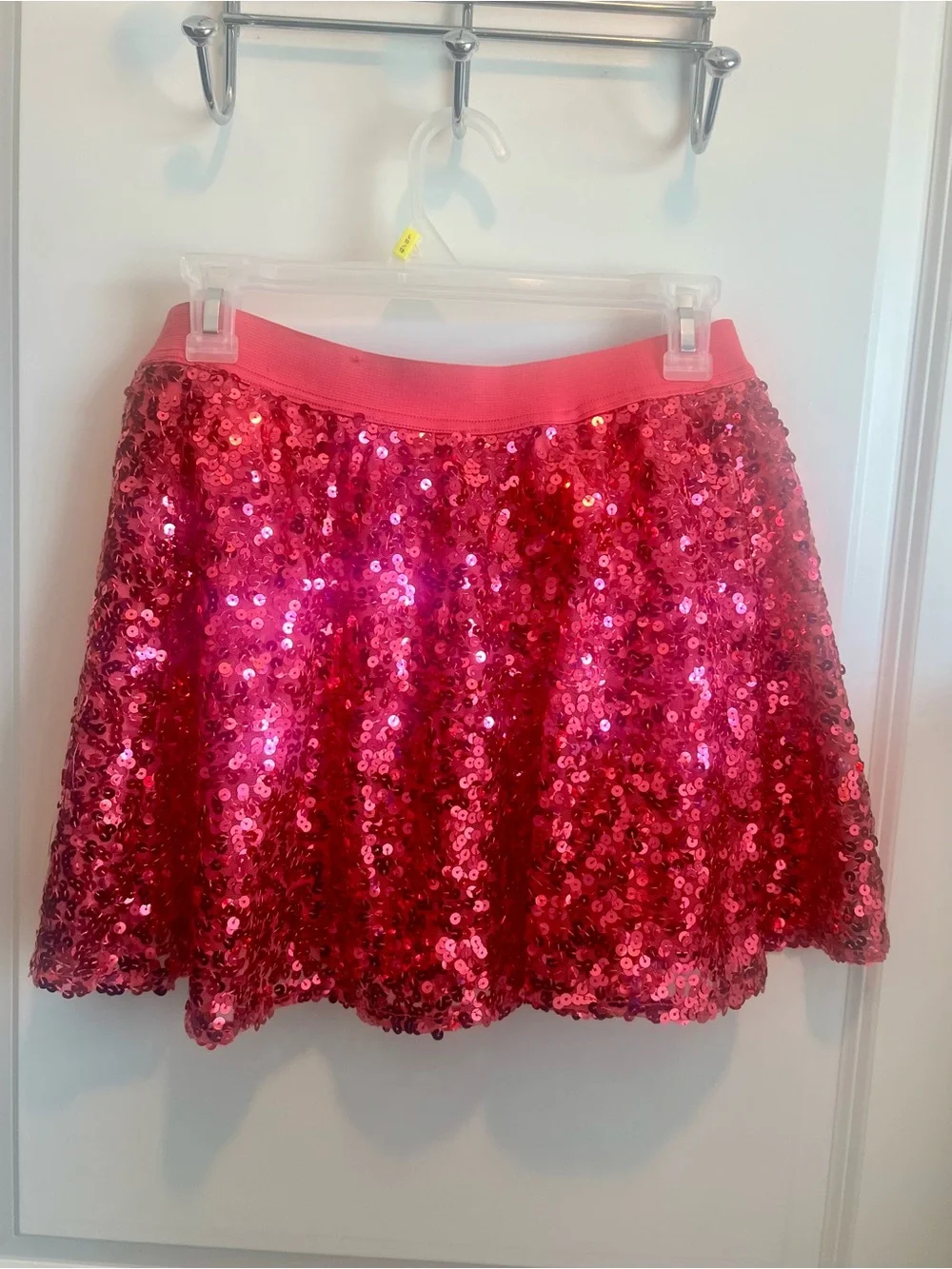JUSTICE pink sequined sparkly skort size 20